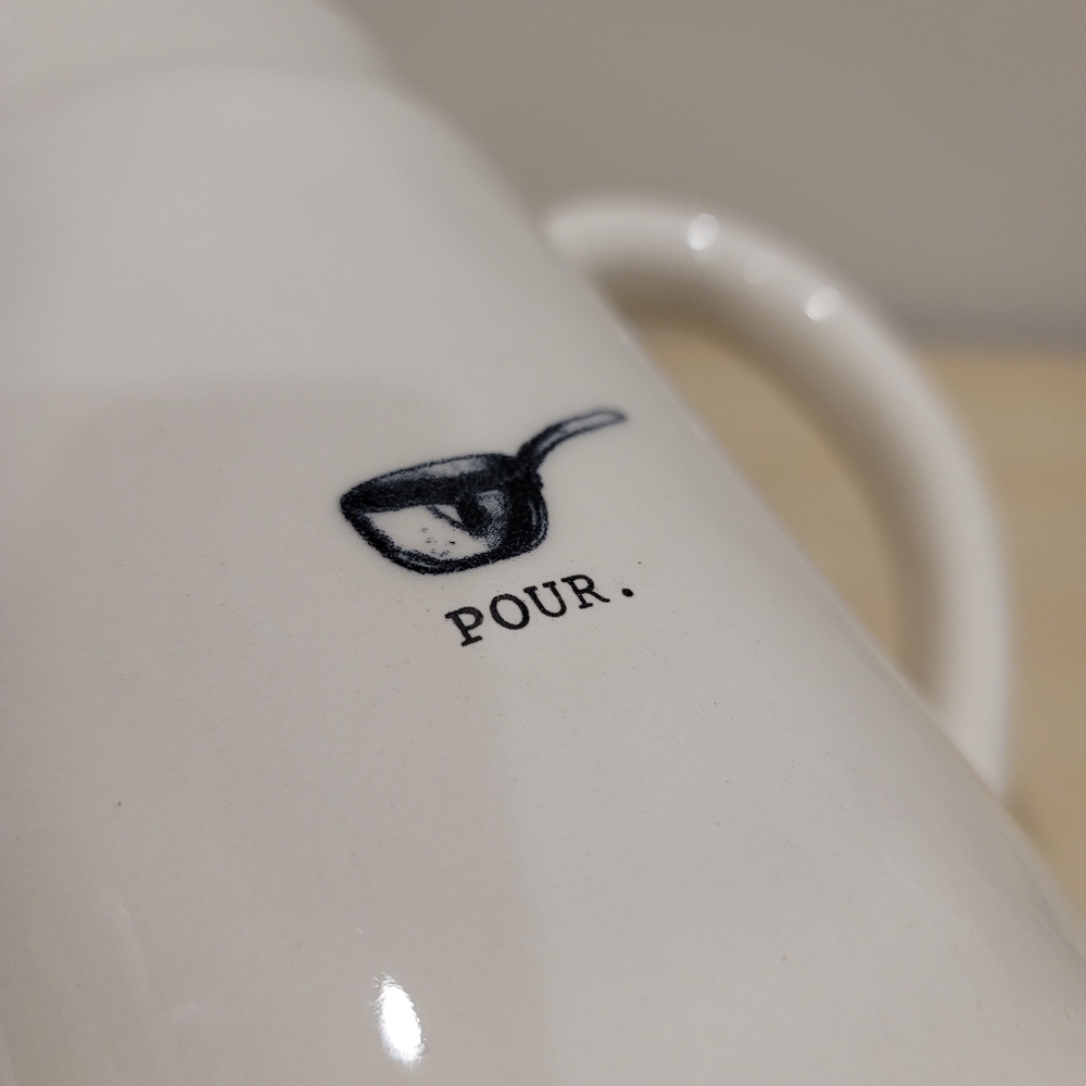 Rae Dunn Artisan Collection by MAGENTA "POUR." Ceramic Glossy Pitcher - Picture 3 of 5